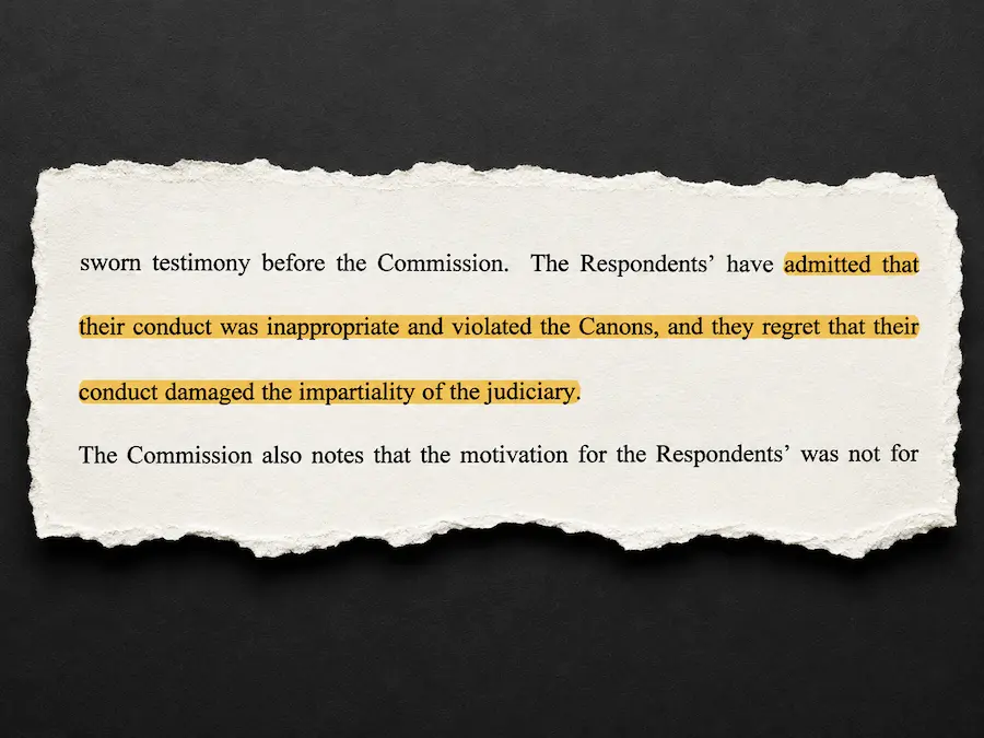 Judicial Qualifications Commission Stipulation in which Judge Mavel Ruiz admits her conduct violated the Canons and damaged the impartiality of the judiciary.